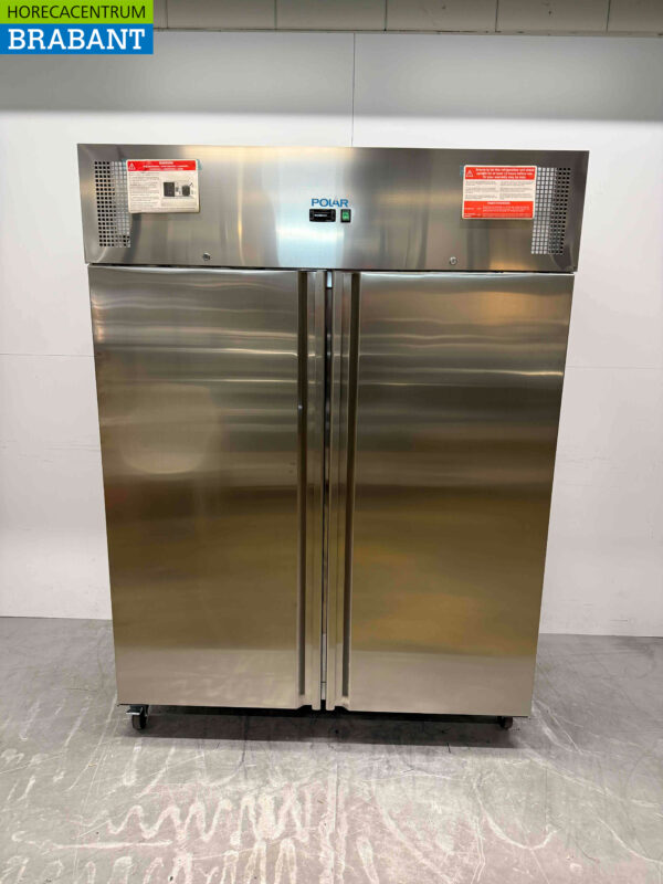 RVS Polar U635 Dubbeldeurs 2-deurs Vriezer Vrieskast 1300 liter 230V Horeca