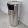 Combisteel Geborsteld RVS Prullenbak afvalbak met asbak 72,5 ltr Horeca - Afbeelding 2