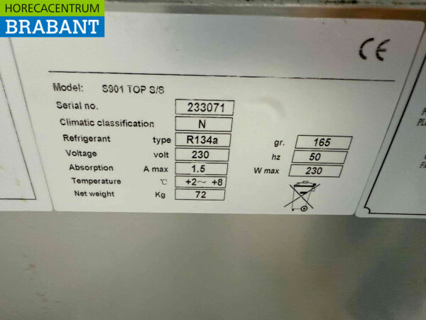 RVS Koelwerkbank 2 deuren 90,5 cm 230V Horeca - Afbeelding 5