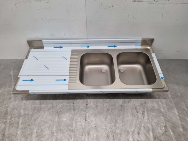 RVS Spoelblad Dubbele spoelbakken 160 x 70 cm Horeca