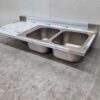 RVS Spoelblad Dubbele spoelbakken 160 x 70 cm Horeca - Afbeelding 2