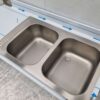 RVS Spoelblad Dubbele spoelbakken 160 x 70 cm Horeca - Afbeelding 4