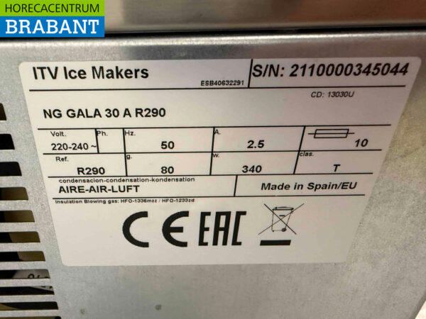 RVS ITV Quasar ijsblokjesmachine ijsklontjesmachine 33 kg p/d 230V Horeca - Afbeelding 5