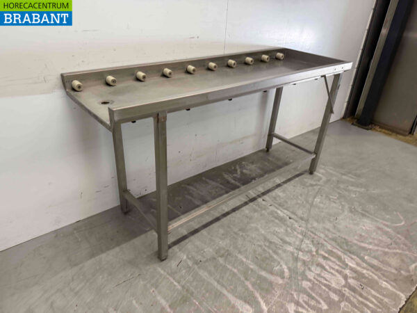 RVS Afvoertafel / rollenbaan tbv doorschuifvaatwasser 168 cm Horeca - Afbeelding 2