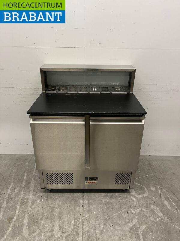 RVS Koelwerkbank Saladette 2 deuren 90 cm 230V Horeca