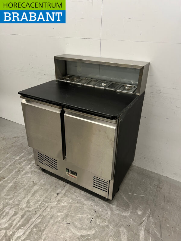 RVS Koelwerkbank Saladette 2 deuren 90 cm 230V Horeca - Afbeelding 2