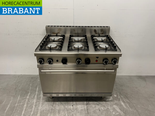 RVS 6 pits Fornuis gasfornuis 105 cm GAS Horeca