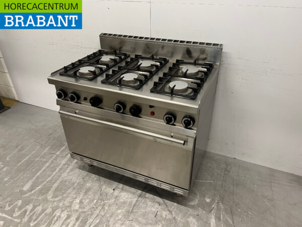 RVS 6 pits Fornuis gasfornuis 105 cm GAS Horeca - Afbeelding 2