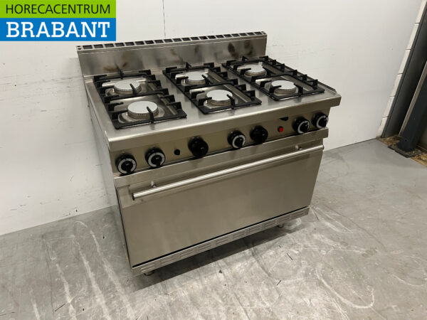 RVS 6 pits Fornuis gasfornuis 105 cm GAS Horeca - Afbeelding 3