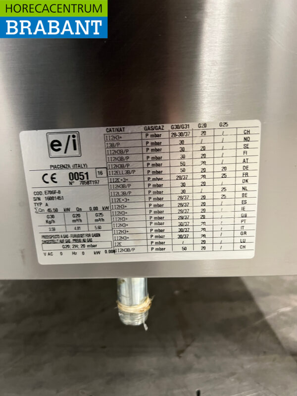 RVS 6 pits Fornuis gasfornuis 105 cm GAS Horeca - Afbeelding 5
