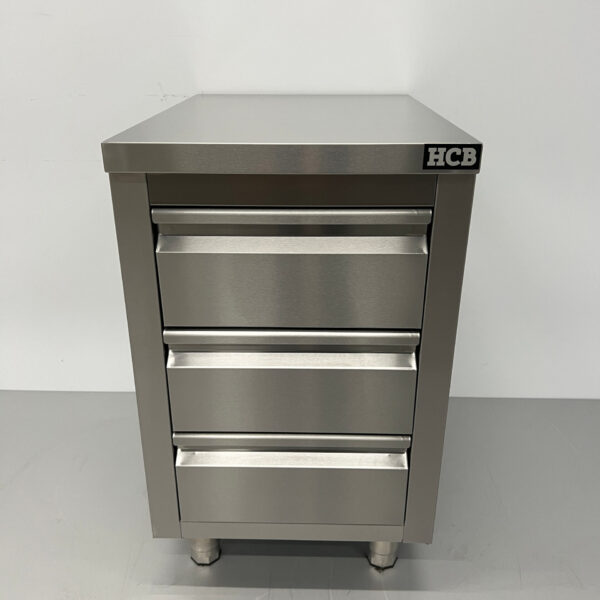 RVS Werkkast Kast Werktafel Premium-line Ladenkast 3 laden 50 cm Horeca