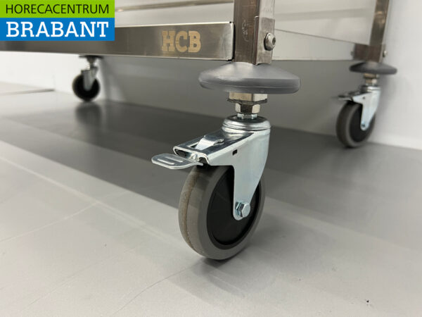 RVS Serveerwagen Dienwagen 2 lagen 95 cm Horeca - Afbeelding 5