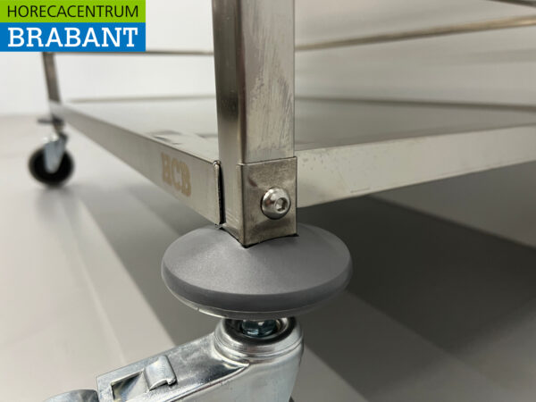 RVS Serveerwagen Dienwagen 2 lagen 95 cm Horeca - Afbeelding 6