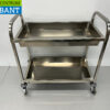 RVS Serveerwagen Dienwagen 2 bakken 95 cm Horeca