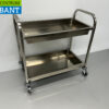 RVS Serveerwagen Dienwagen 2 bakken 95 cm Horeca - Afbeelding 3