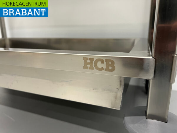 RVS Serveerwagen Dienwagen 2 bakken 95 cm Horeca - Afbeelding 4