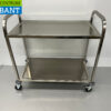 RVS Serveerwagen Dienwagen 2 lagen 95 cm Horeca