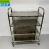 RVS Serveerwagen Dienwagen 4 lagen 95 cm Horeca