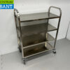 RVS Serveerwagen Dienwagen 4 lagen 95 cm Horeca - Afbeelding 2