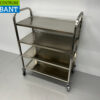 RVS Serveerwagen Dienwagen 4 lagen 95 cm Horeca - Afbeelding 3