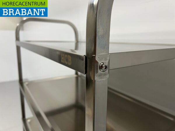 RVS Serveerwagen Dienwagen 4 lagen 95 cm Horeca - Afbeelding 5