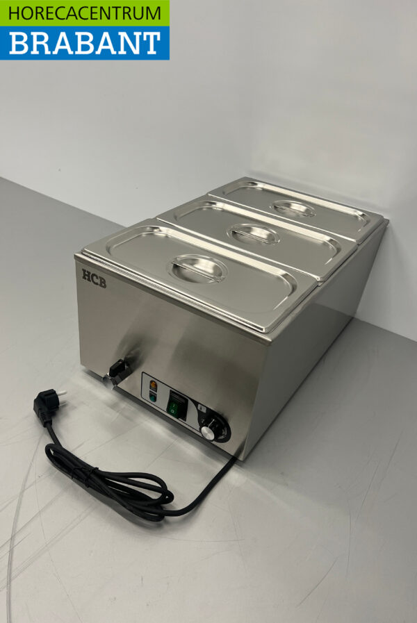RVS Bain marie 3 x 1/3 GN 230V Horeca - Afbeelding 3