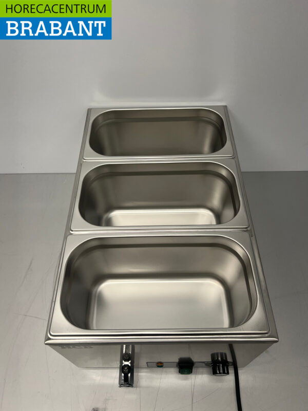 RVS Bain marie 3 x 1/3 GN 230V Horeca - Afbeelding 4