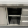 RVS Werkkast Premium-line Kast Werktafel 2 schuifdeuren en 3 laden 140 cm Horeca - Afbeelding 4