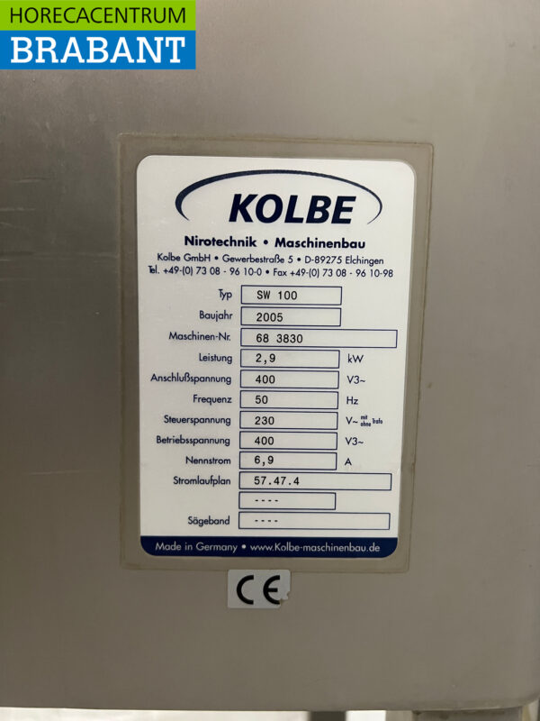 RVS Kolbe SW 100 Gehaktmolen 400V Slagerij - Afbeelding 7