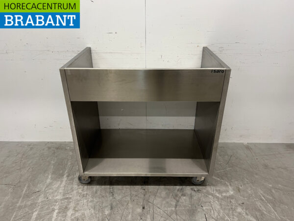 RVS Saro Verrijdbare werktafel met opstaande rand 96 x 60 x 92 cm Horeca