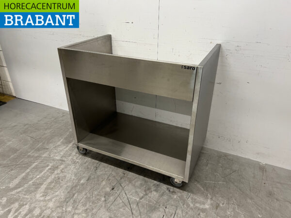 RVS Saro Verrijdbare werktafel met opstaande rand 96 x 60 x 92 cm Horeca - Afbeelding 2