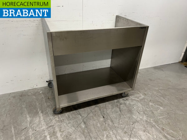 RVS Saro Verrijdbare werktafel met opstaande rand 96 x 60 x 92 cm Horeca - Afbeelding 3
