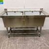 RVS Spoeltafel Vogue CF406 Dubbele spoelbakken 141 cm Horeca