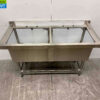 RVS Spoeltafel Vogue CF406 Dubbele spoelbakken 141 cm Horeca - Afbeelding 3