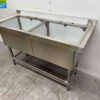 RVS Spoeltafel Vogue CF406 Dubbele spoelbakken 141 cm Horeca - Afbeelding 5