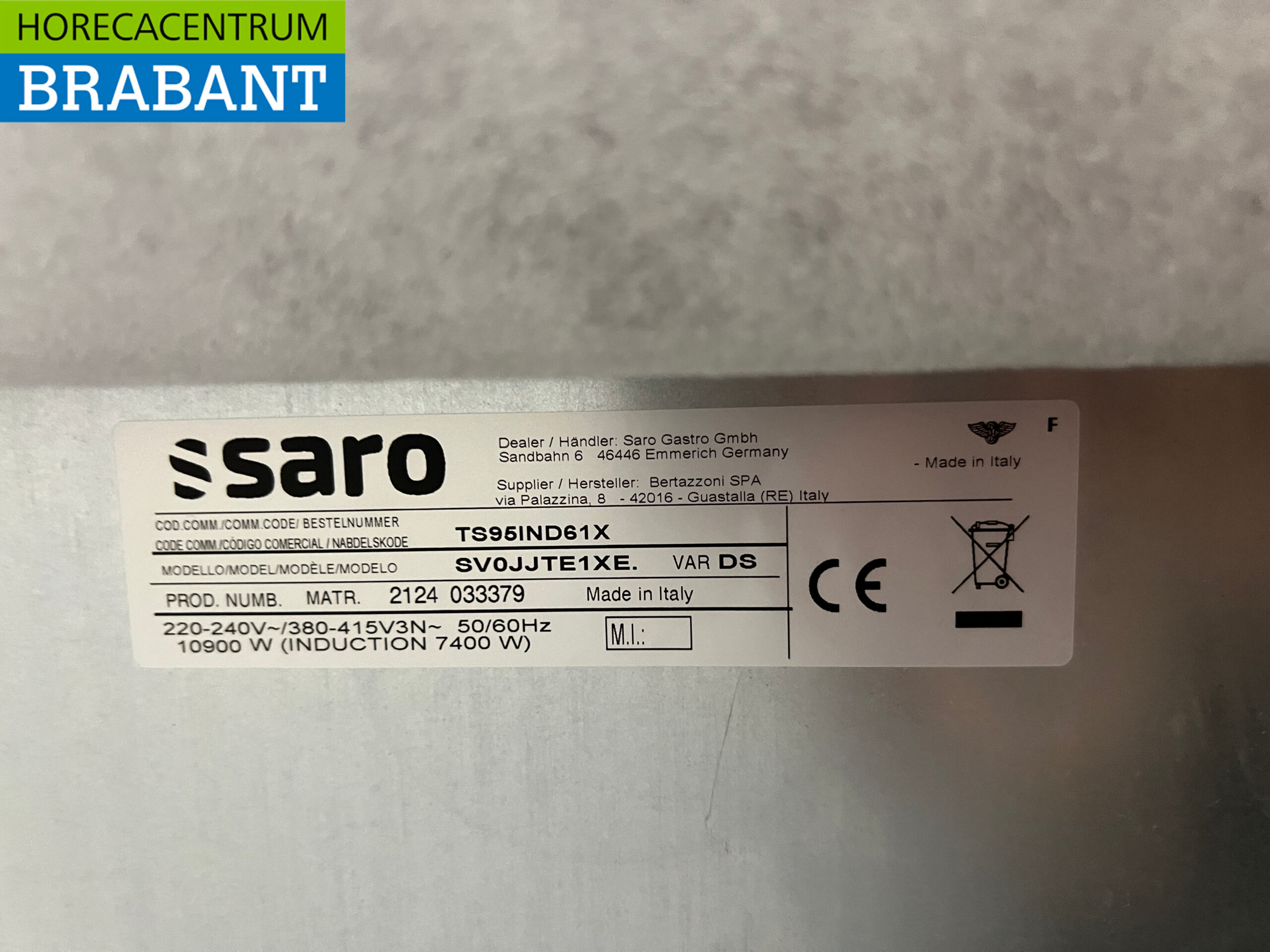 RVS Saro Inductiefornuis met elektrische oven 400V Horeca - Afbeelding 7
