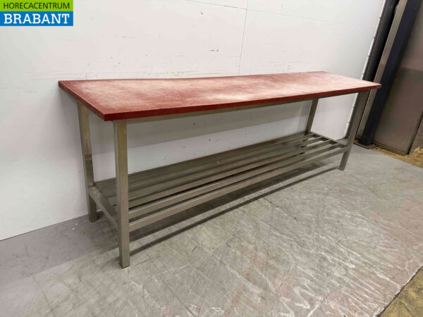 RVS Snijtafel Polyethyleen PE 242 x 60 x 85.5 cm Horeca Slagerij - Afbeelding 2