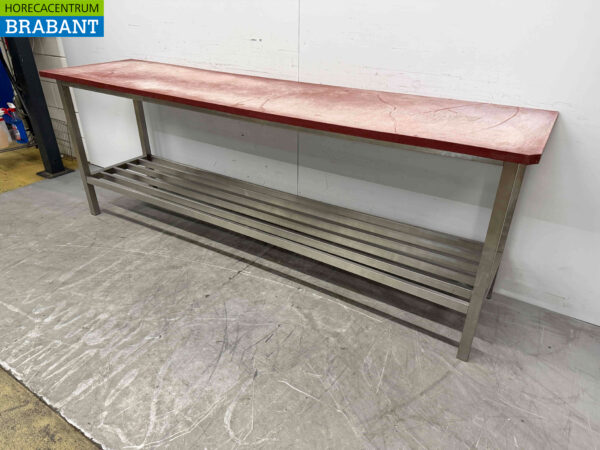 RVS Snijtafel Polyethyleen PE 242 x 60 x 85.5 cm Horeca Slagerij - Afbeelding 3