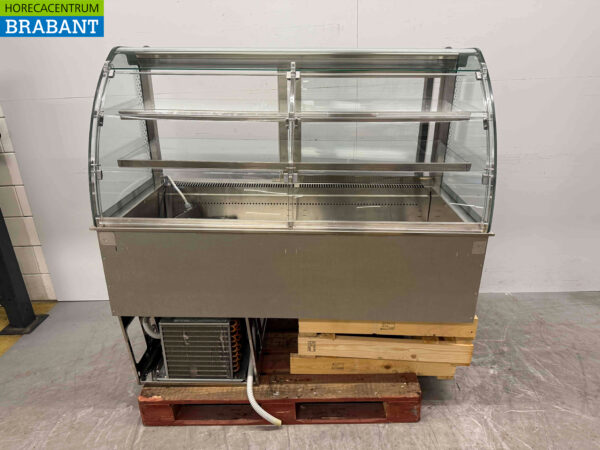 RVS Drop-in Koelvitrine Gekoelde vitrine 4 x 1/1 gastronorm GN 145 cm 230V Horeca