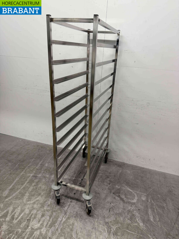 RVS Regaalwagen 12 x 1/1 gastronorm/GN Horeca - Afbeelding 3