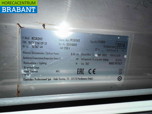 RVS Electrolux Koelwerkbank 2 deuren 124 cm 230V Horeca - Afbeelding 5