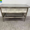 RVS Werktafel 160 x 70 x 87 cm met 4 laden Horeca