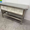 RVS Werktafel 160 x 70 x 87 cm met 4 laden Horeca - Afbeelding 3