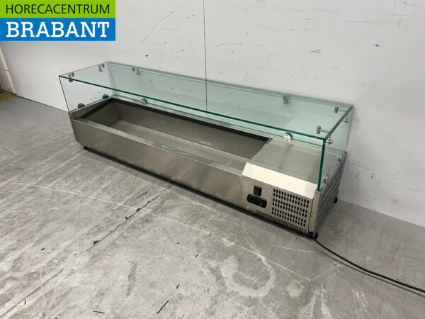 RVS Opzet Saladiere 140 cm 7 x 1/4 GN 230V Horeca - Afbeelding 2