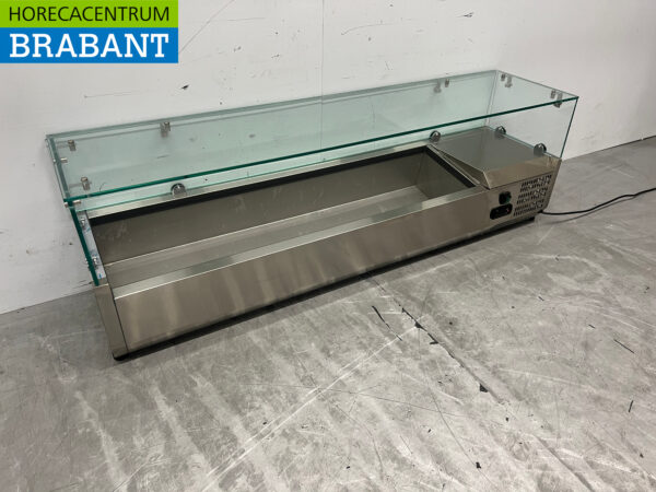 RVS Opzet Saladiere 140 cm 7 x 1/4 GN 230V Horeca - Afbeelding 3