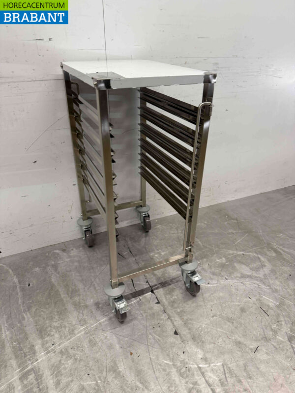RVS Regaalwagen 6 x 1/1 GN gastronorm 95 cm Horeca - Afbeelding 2
