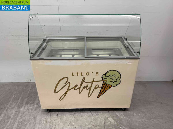 Verrijdbare Combisteel Java Schepijsvitrine 8 bakken 230V Horeca