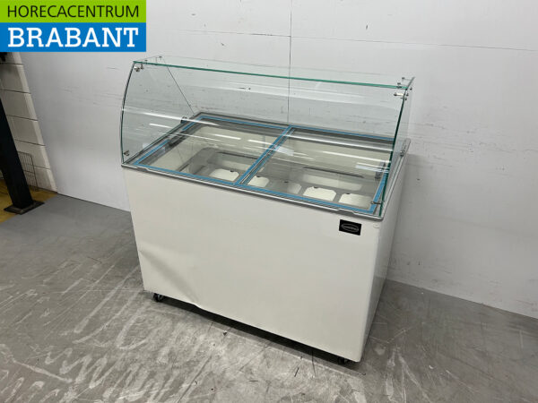 Verrijdbare Combisteel Java Schepijsvitrine 8 bakken 230V Horeca