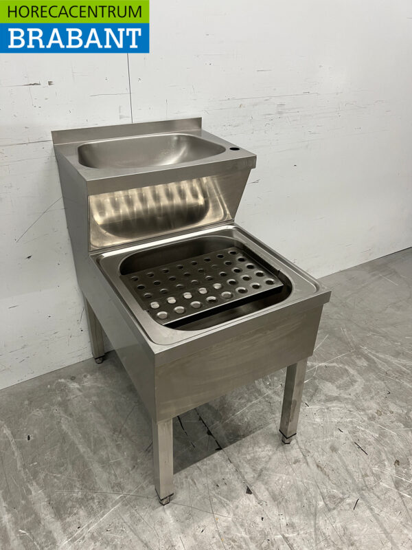 RVS Dubbele Wasbak Spoelbak 50 cm Horeca - Afbeelding 3