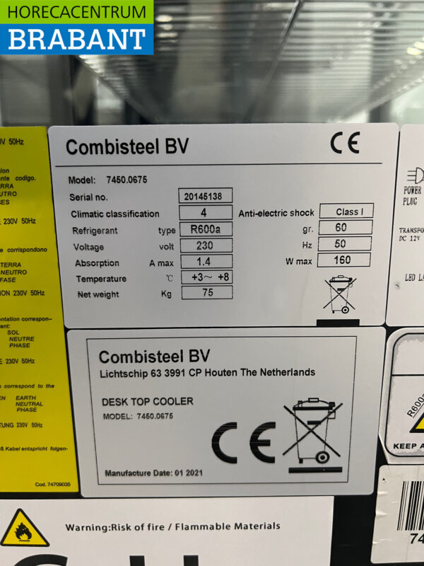 Combisteel Koelvitrine 159 liter 230V Horeca - Afbeelding 6